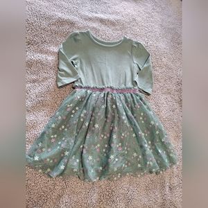 Cat & Jack Girl's 3T Green Long Sleeve Dress